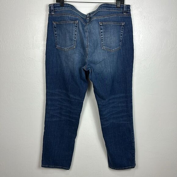 Eileen Fisher Medium Wash Organic Cotton Slim Stretch Mid Rise Jeans Size 32 - Picture 3 of 9